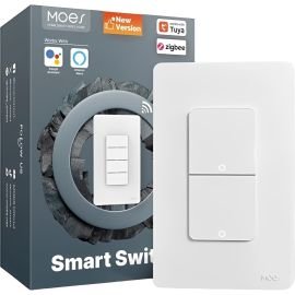 Interruptor Inteligente Moes ZS-B-US2-N-WH-MS 2 Botones - Blanco